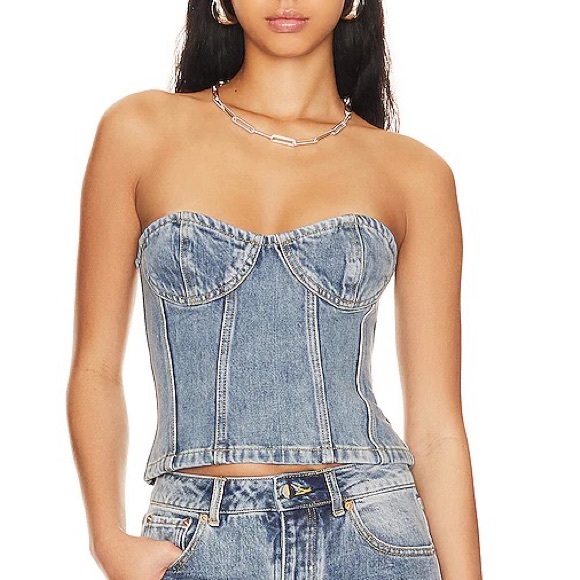 Ronny Kobo Collection Tops - RONNY KOBO “SASHA” DENIM CORSET, SZ L
